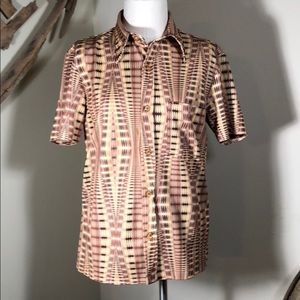 Vintage retro trippy Star 69 polyester shirt